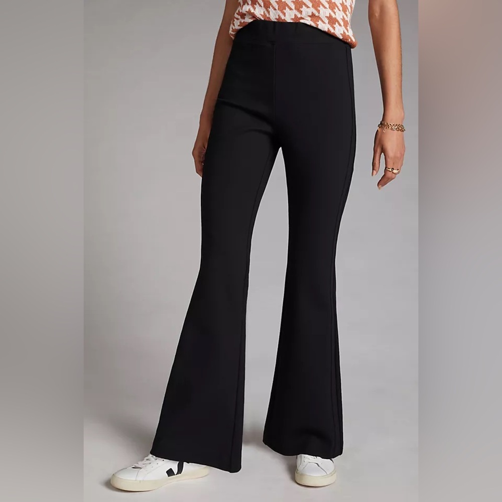 Anthropologie Maeve Women’s XS Black Flare Pants with High-Rise Waist